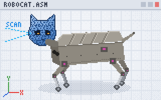Robocat — pixel art